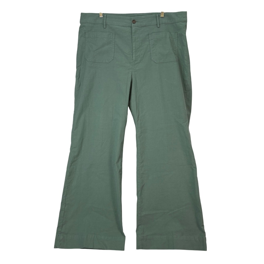 J.Crew Green Lizzie Wide-Leg Patch‎ Pocket Pant Womens 35/18 Coastal Boho Preppy